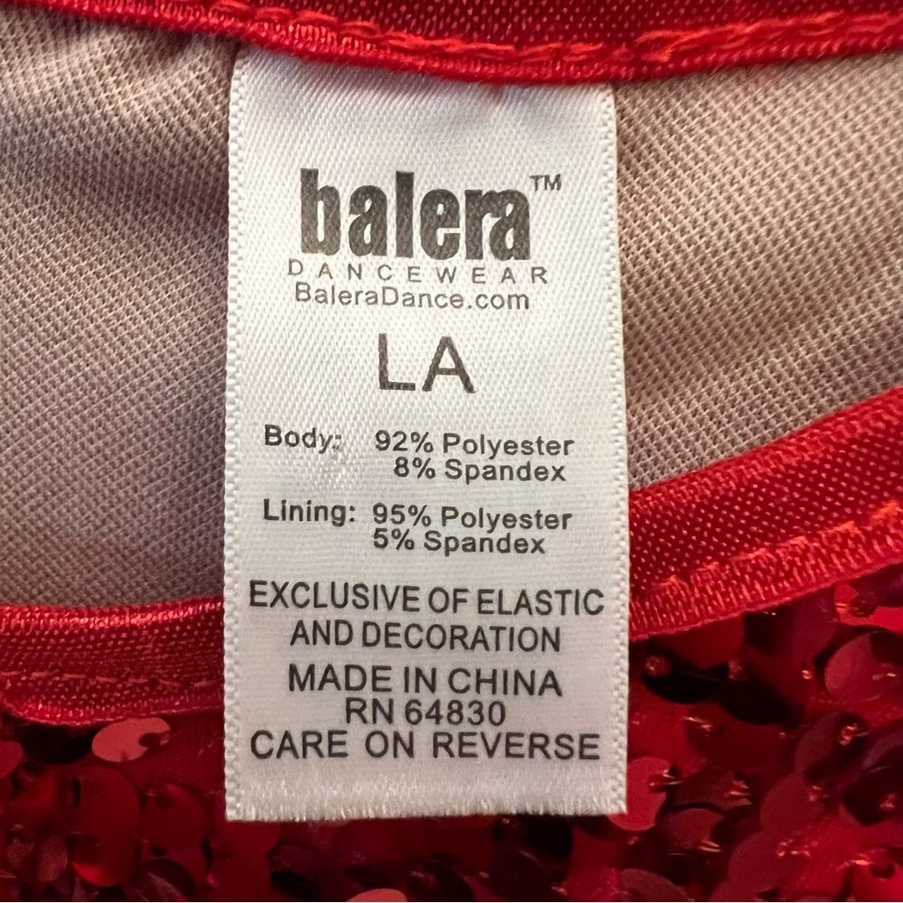 Balera Dance Wear Red Sequined Open‎ Razor Back Tank Top Large GC - Picture 2 of 8